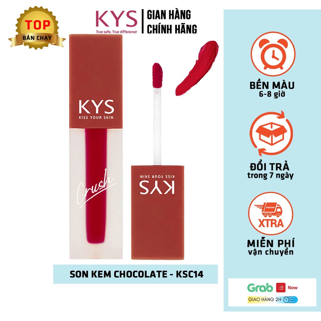 Son Kem Lì Đỏ Nhung Chocolate Không Chì KYS Crush 3.5g