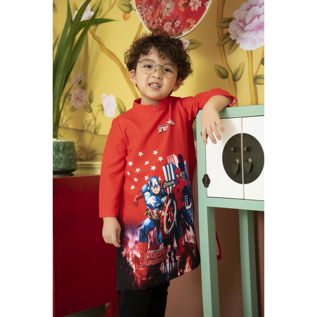 ÁO DÀI BÉ TRAI🎀LINLEE🎀ÁO DÀI SIÊU NHÂN ÁO DÀI CAO CẤP