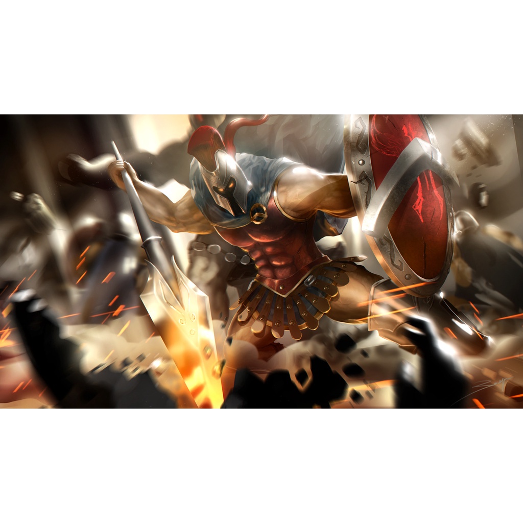 Poster A3, A4, A5 dán tường League of Legends, decal trang trí có keo PANTHEON - Mẫu 1, nhận in theo yêu cầu