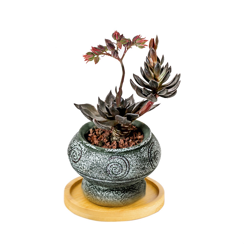 KUNHEV Khay lót chậu cây cảnh bằng tre hình lục giác / chữ nhật / tròn / vuông đơn giản trang trí nhà cửa