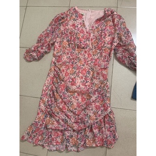 đầm voan hoa hồng