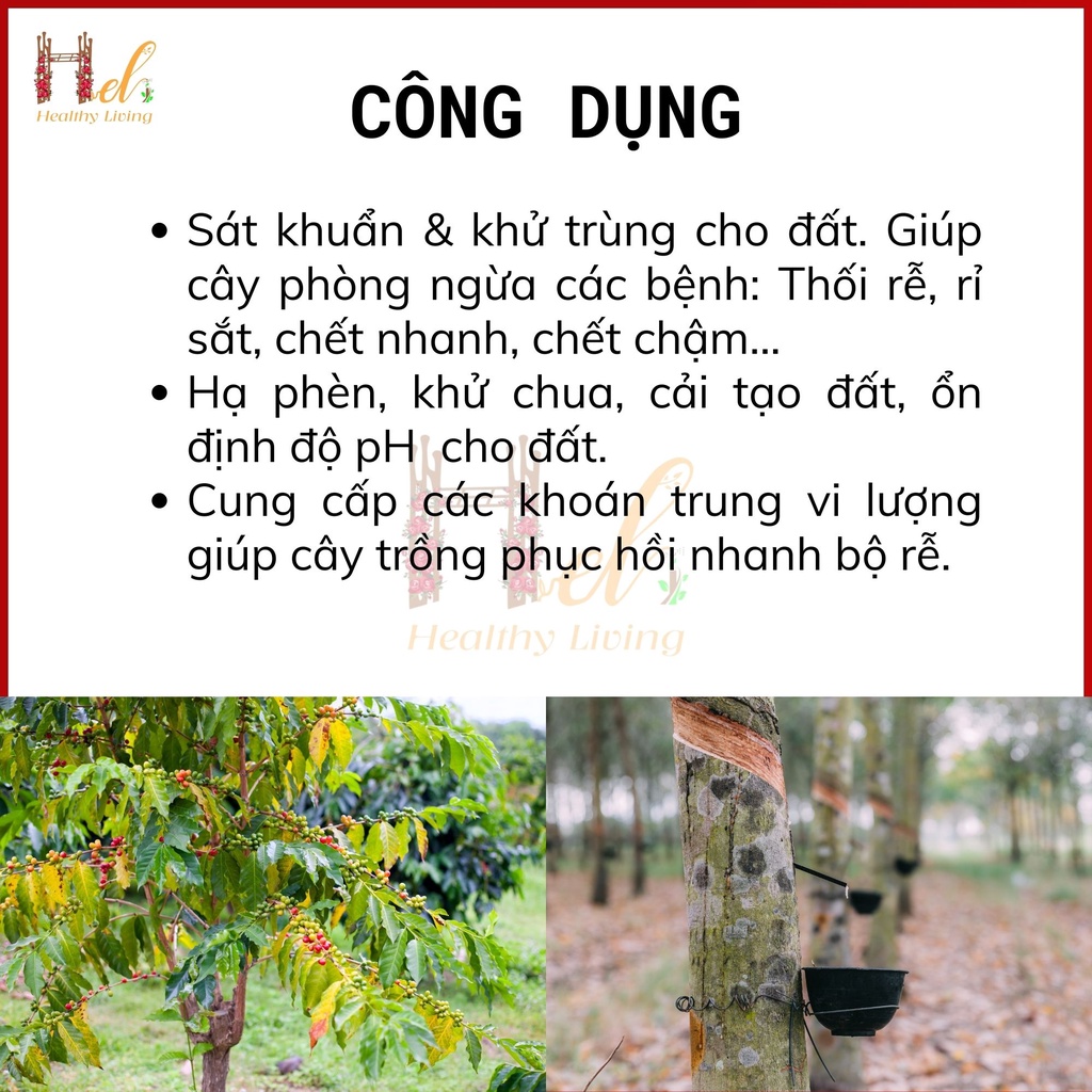 Tinh vôi nông nghiệp - Sạch nấm bệnh, tăng độ pH, siêu sát khuẩn - Khối lượng 1kg