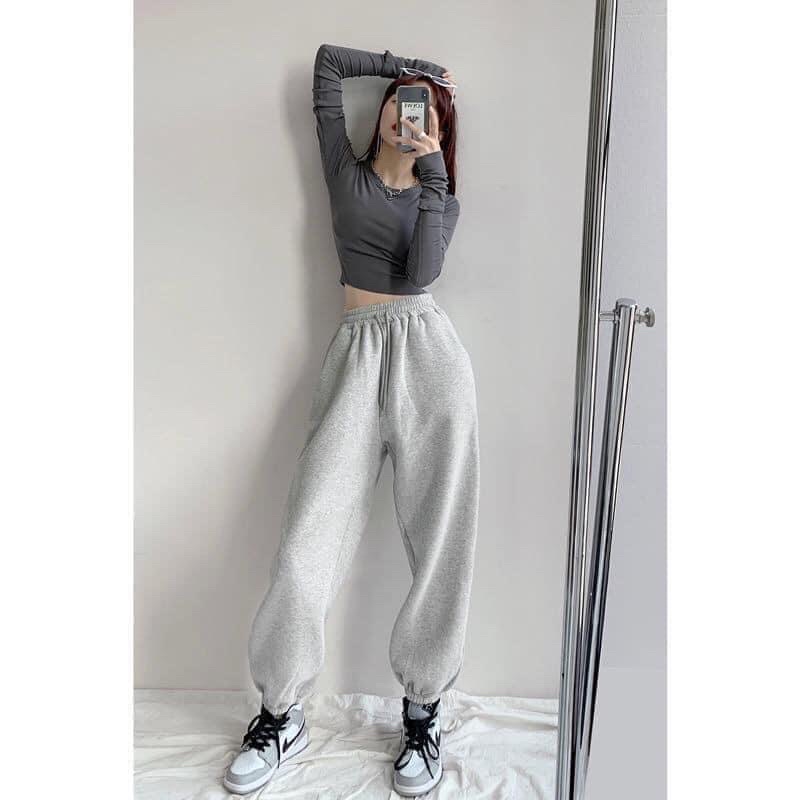 [SIEU SALE] Quần bom chun ống -quần joger trơn unisex full màu (sẵn hàng)
