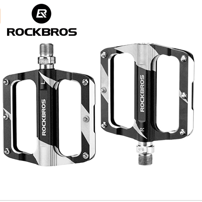 【Fulfilled by Shopee】Bàn đạp ROCKBROS dạng phẳng chất liệu sợi carbon 9/16 vòng bi kín trọng lượng cho xe đạp leo núi