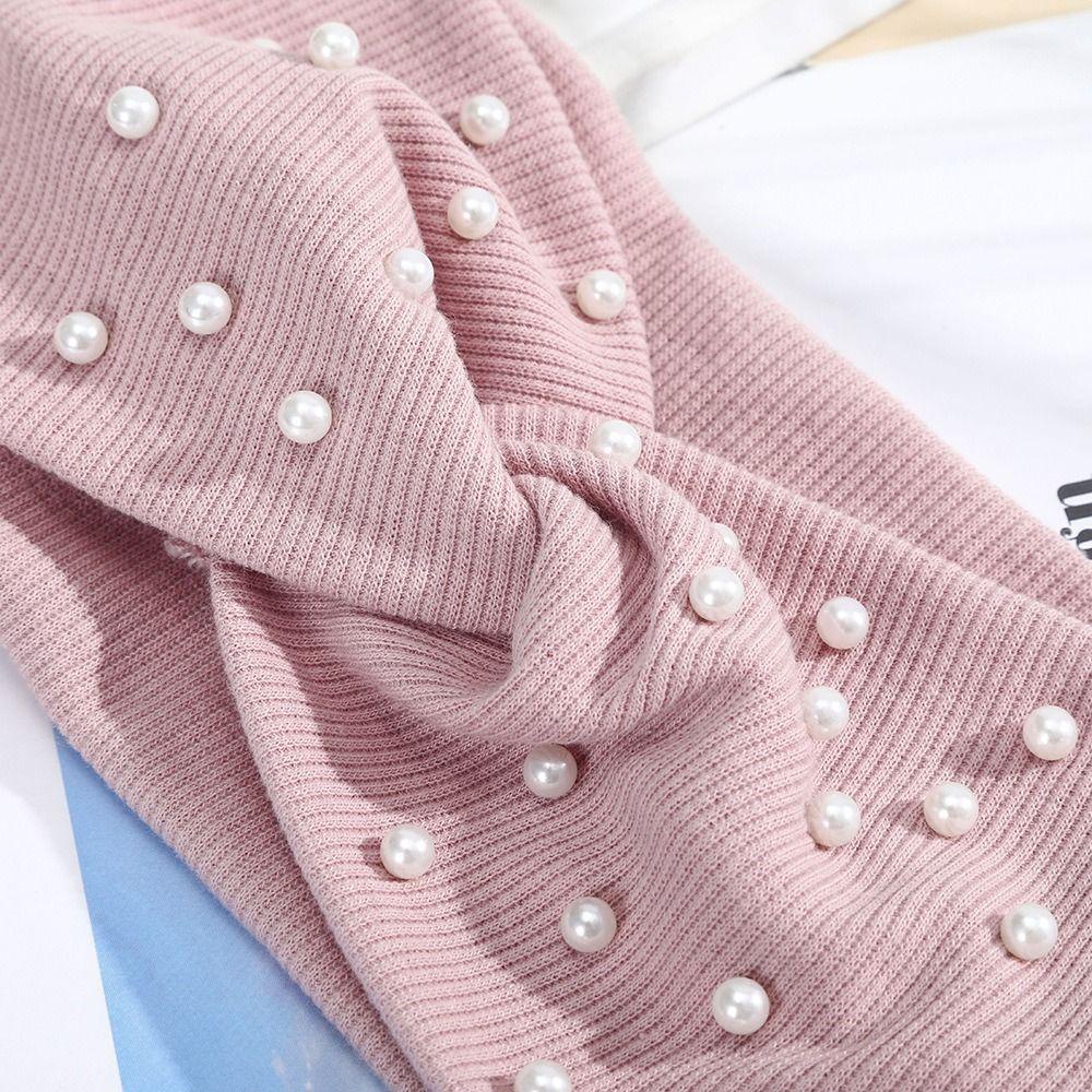 Băng Đô Cài Tóc Co Giãn Đính Hạt Ngọc Trai Dành Cho Nữ Tập Yoga