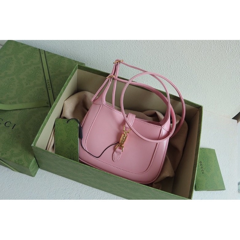 Túi kẹp nách/ túi đeo vai nữ Gucci GC Jackie 1961 size 19 màu hồng baby da thật cao cấp hàng vip 1-1