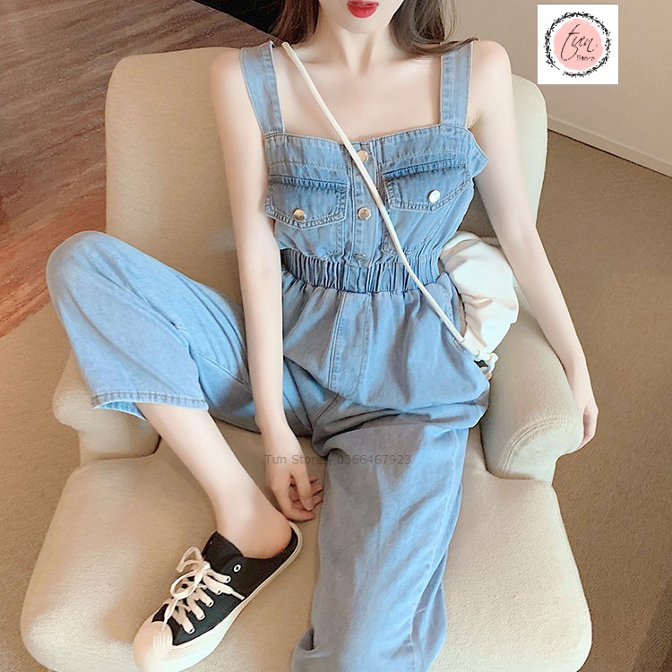 Jumpsuit jean ,yếm 2 dây cá tính💃order💃