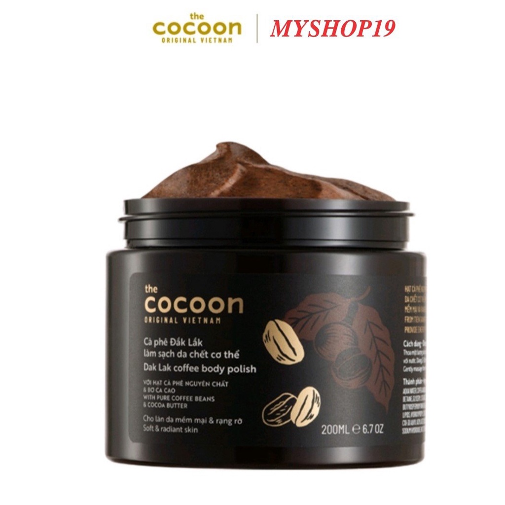 Cà phê Đắk Lắk làm sạch da chết cơ thể cocoon 200ml