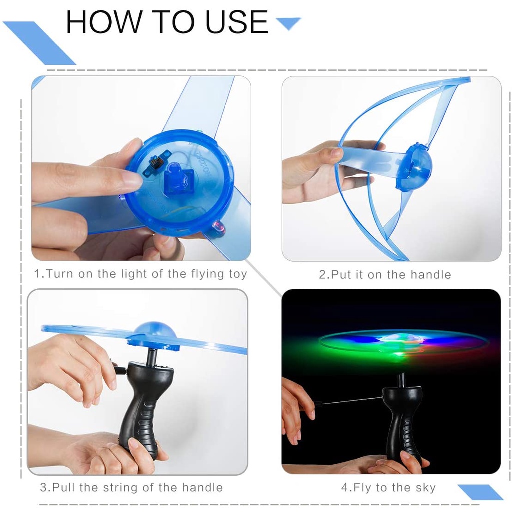 Đồ chơi đĩa bay ufo có đèn phát sáng, chong chóng đồ chơi cho bé