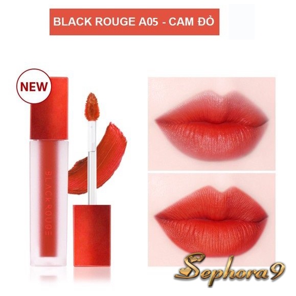 Son kem mịn lì Black Rouge A05 Cam Đỏ / A06 Đỏ Gạch / A12 Đỏ Nâu / A22 Đỏ Burgundy