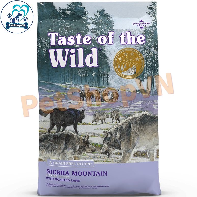 Thức Ăn Cho Chó Hạt TASTE OF THE WILD SIERRA MOUNTAIN Bao 2Kg Vị Thịt Cừu Nướng