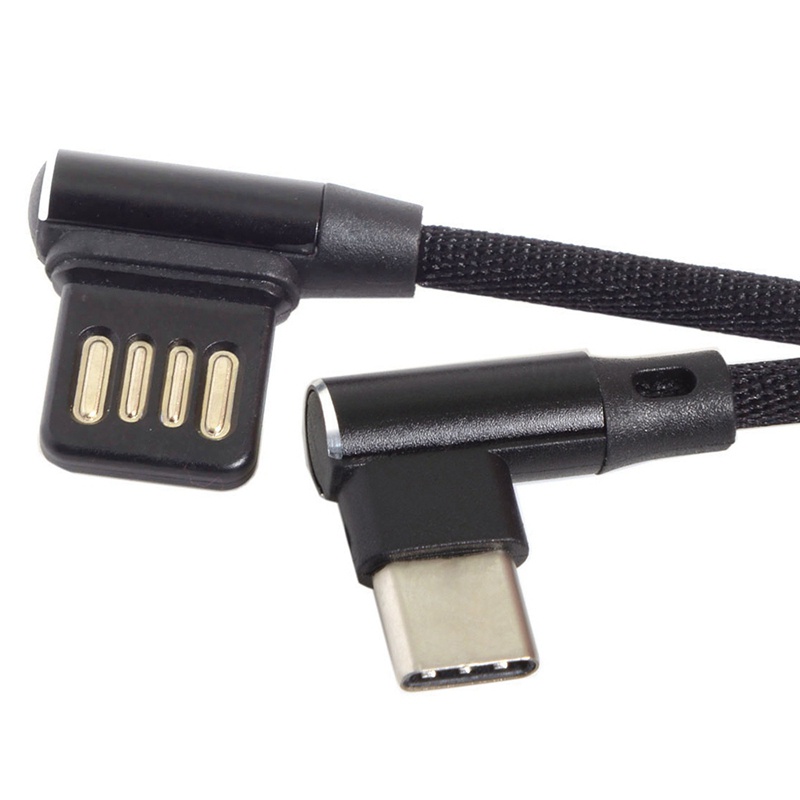 Usb-c 3.1 Loại C sang trái phải Cáp dữ liệu Usb 2.0 góc 90 độ có tay áo cho máy tính bảng và điện thoại 15Cm