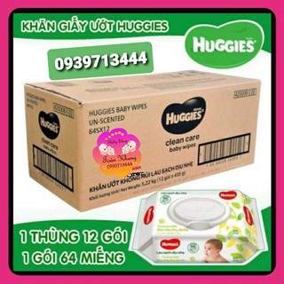 Khăn ướt HUGGIES 64 tờ thùng 12 gói