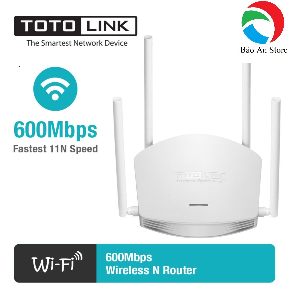 Bộ phát Wifi Totolink N600R 600Mbps (màu trắng) hàng chính hãng có tem bảo hành 2 năm