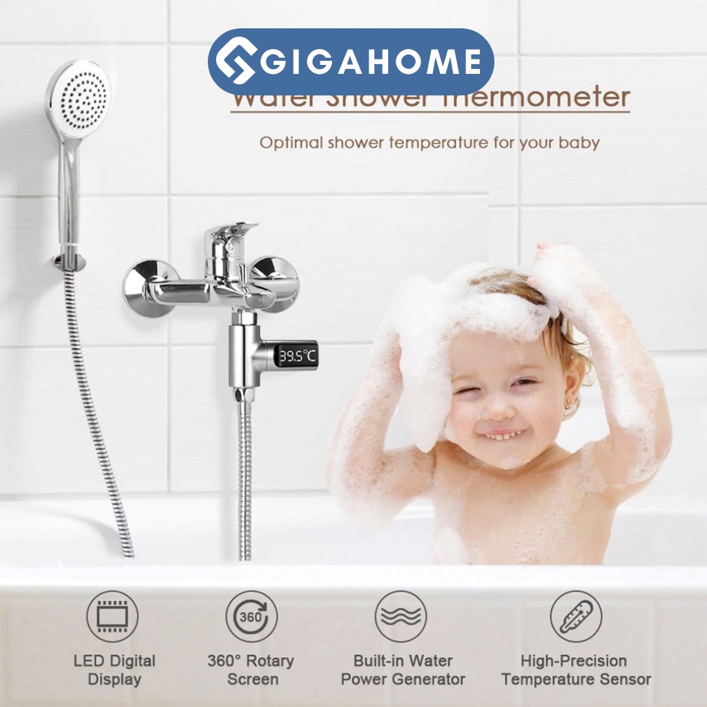 Nhiệt Kế Vòi Sen, Van Cảm Biến Nhiệt Độ Mây Nước Nóng GIGAHOME 8813
