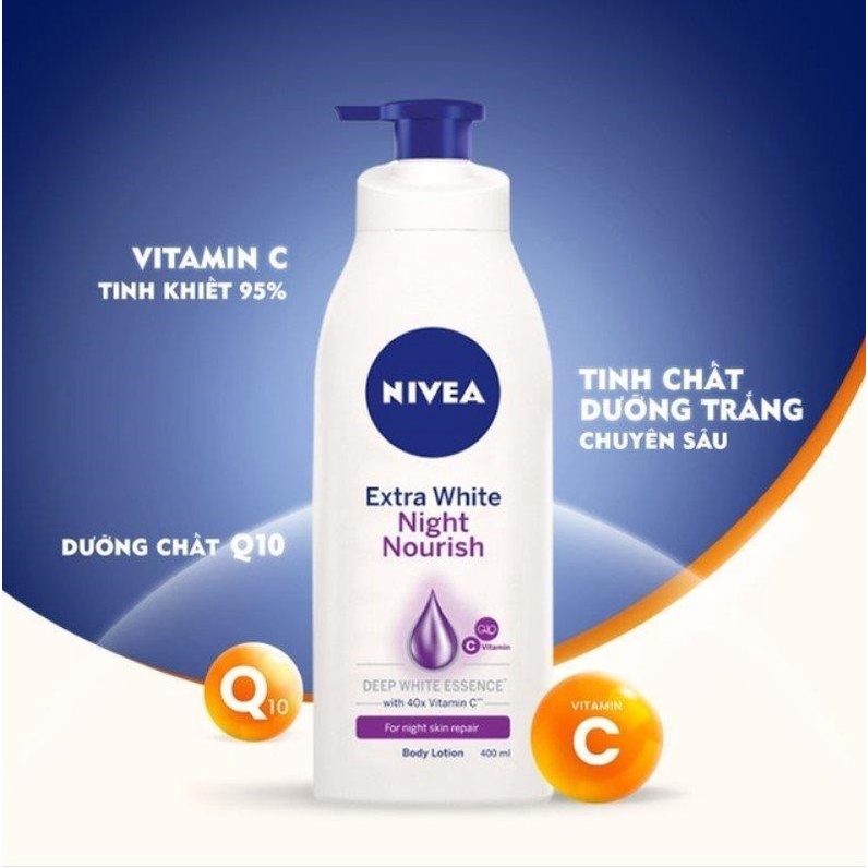 Sữa Dưỡng Thể Nivea Extra White Dưỡng Trắng Chuyên Sâu Ban Đêm