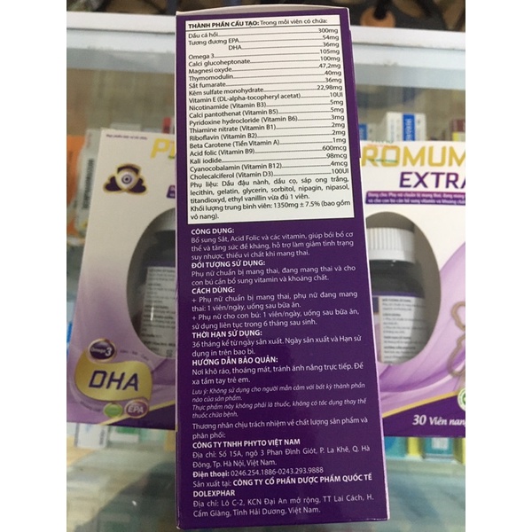 Vitamin tổng hợp Promum Extra dành cho bà bầu