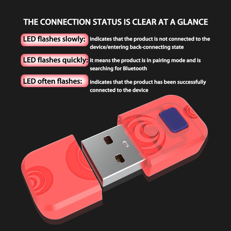 Đầu chuyển đổi không dây usb nhận tín hiệu bluetooth cho tay cầm chơi game Switch/PS5/PS4/-xBox