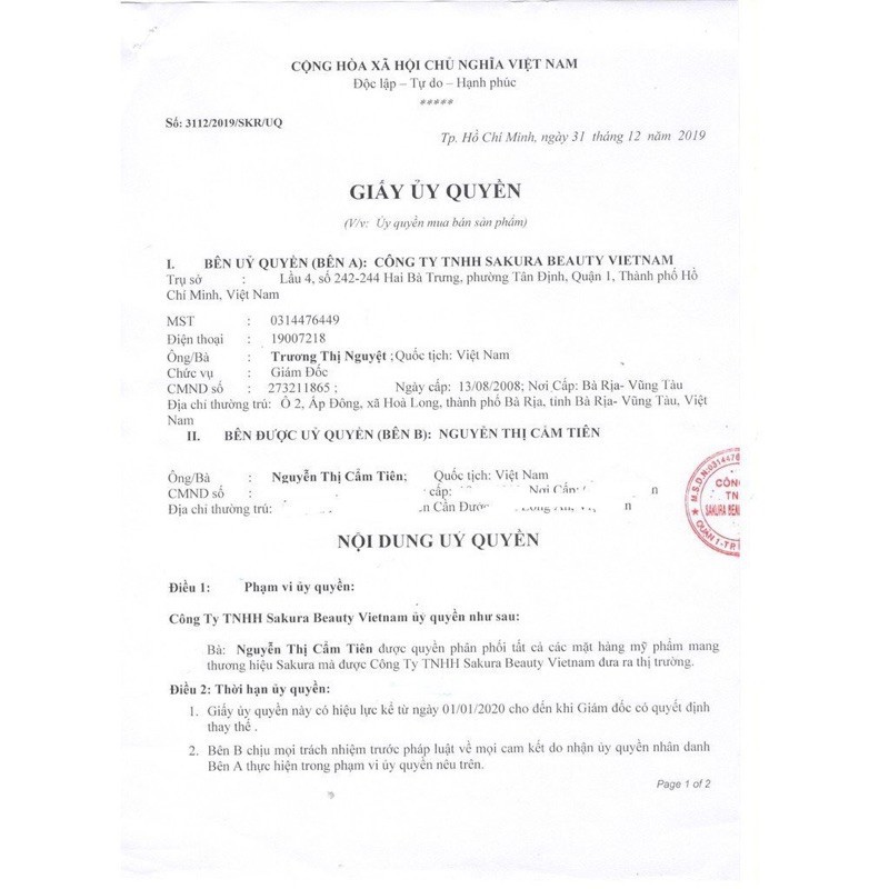 Kem giúp giảm mụn Sakura Acne Clearing Cream