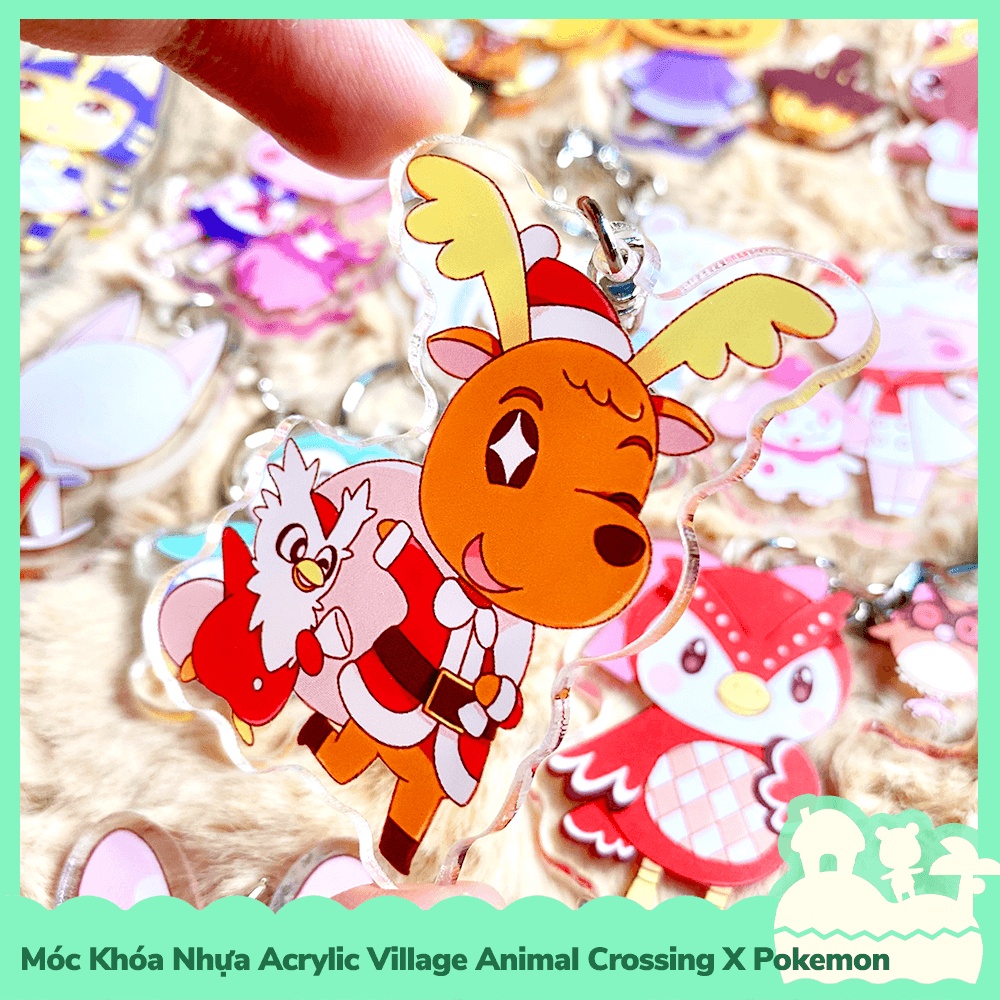 [Sẵn VN - NowShip] Móc Khóa Keychain Acrylic Nhựa Trong Nhân Vật Game Animal Crossing Horizons x Pkem Nintendo