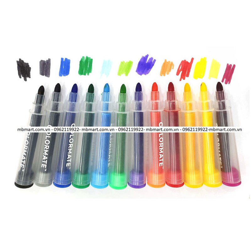 bộ màu nước túi nhựa 12Translucent Markers colormate