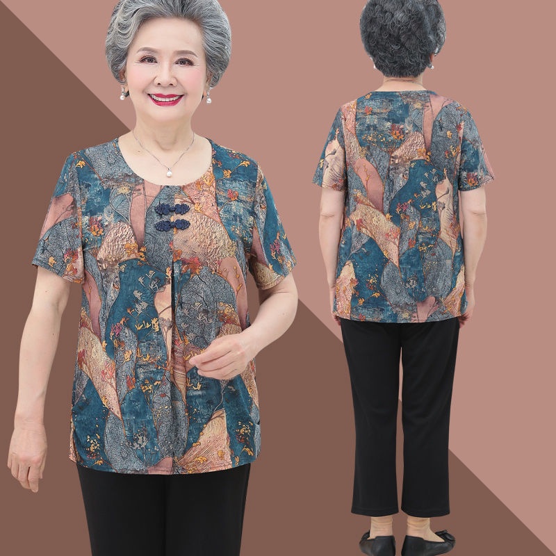 Áo Sơ Mi Tay Ngắn Thời Trang Mùa Hè Cho Phụ Nữ Trung Niên