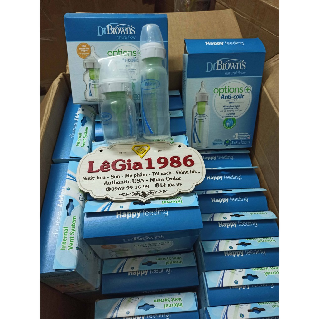 Bình sữa Dr Brown Option Plus  , option   120ml, 150ml, 250ml , 270ml - hàng USA - Tách Set