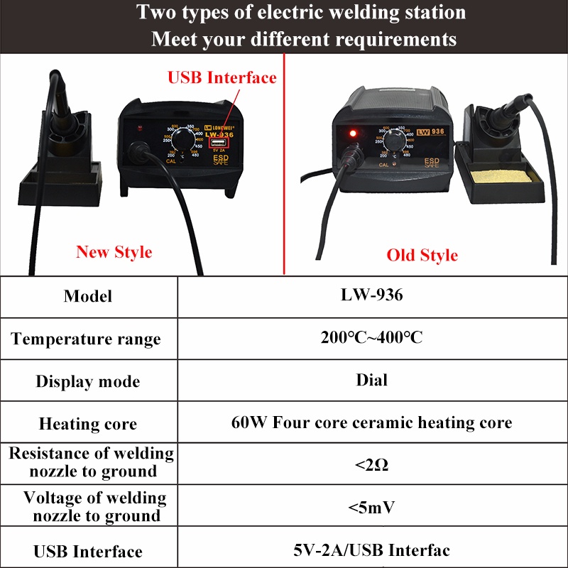 Bộ Mỏ Hàn Điện LONGWEI LW-936 DC5V-2A 60W Chuyên Dụng