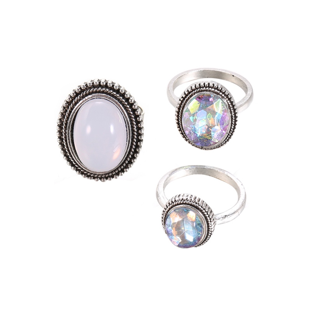 Bộ Nhẫn Đính Đá Nhân Tạo Thiết Kế Độc Đáo Thời Trang Cho Nữ