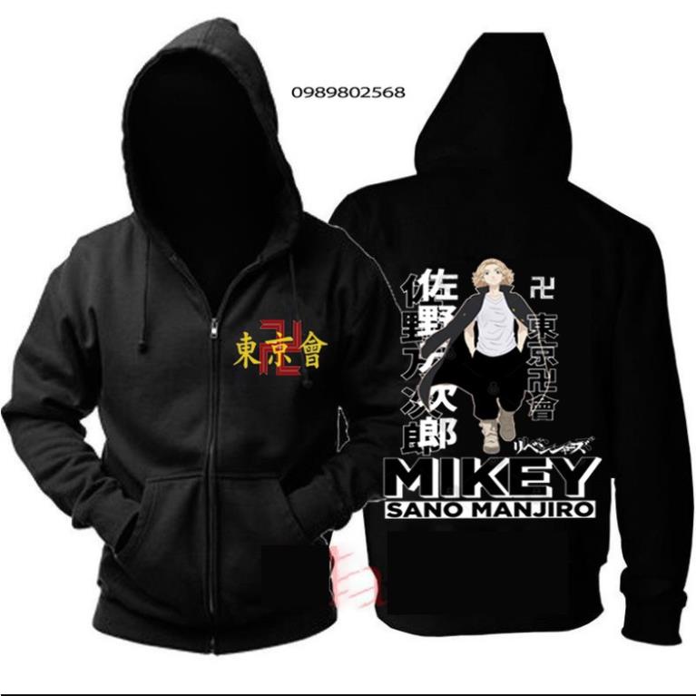 💥SALE 50% 🎁 BST ÁO KHOÁC ÁO HOODIE TOKYO REVENGERS MIKEY, MANJIRO , SANO DRAKEN  ANIME KÈM QUÀ TẶNG 💖 Khẩu trang + áo