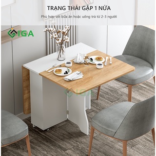 Bàn ăn gấp gọn IGA thông minh ráp sẵn hiện đại phòng khách/phòng bếp- BATM5