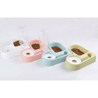 Bát ăn có khay nước chống sặc hình trái tim cho chó mèo