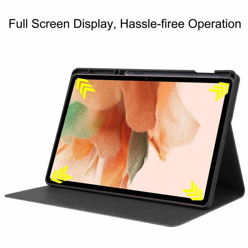 Bao da máy tính bảng nắp lật chân đế đứng có khe đựng bút cho Samsung Galaxy Tab S7 FE