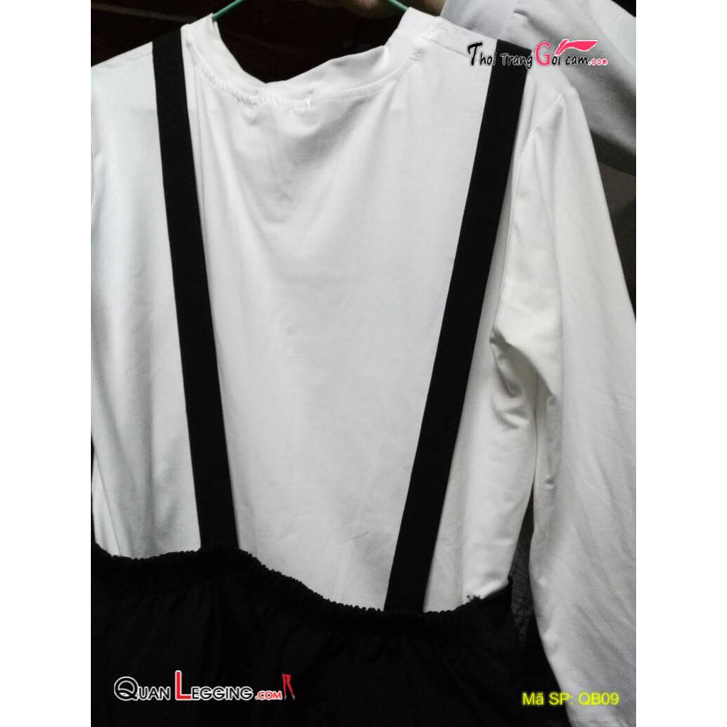 Quần yếm vải đen sành điệu kèm ảnh thật nguyên Set gồm áo và quần - QB09 | BigBuy360 - bigbuy360.vn