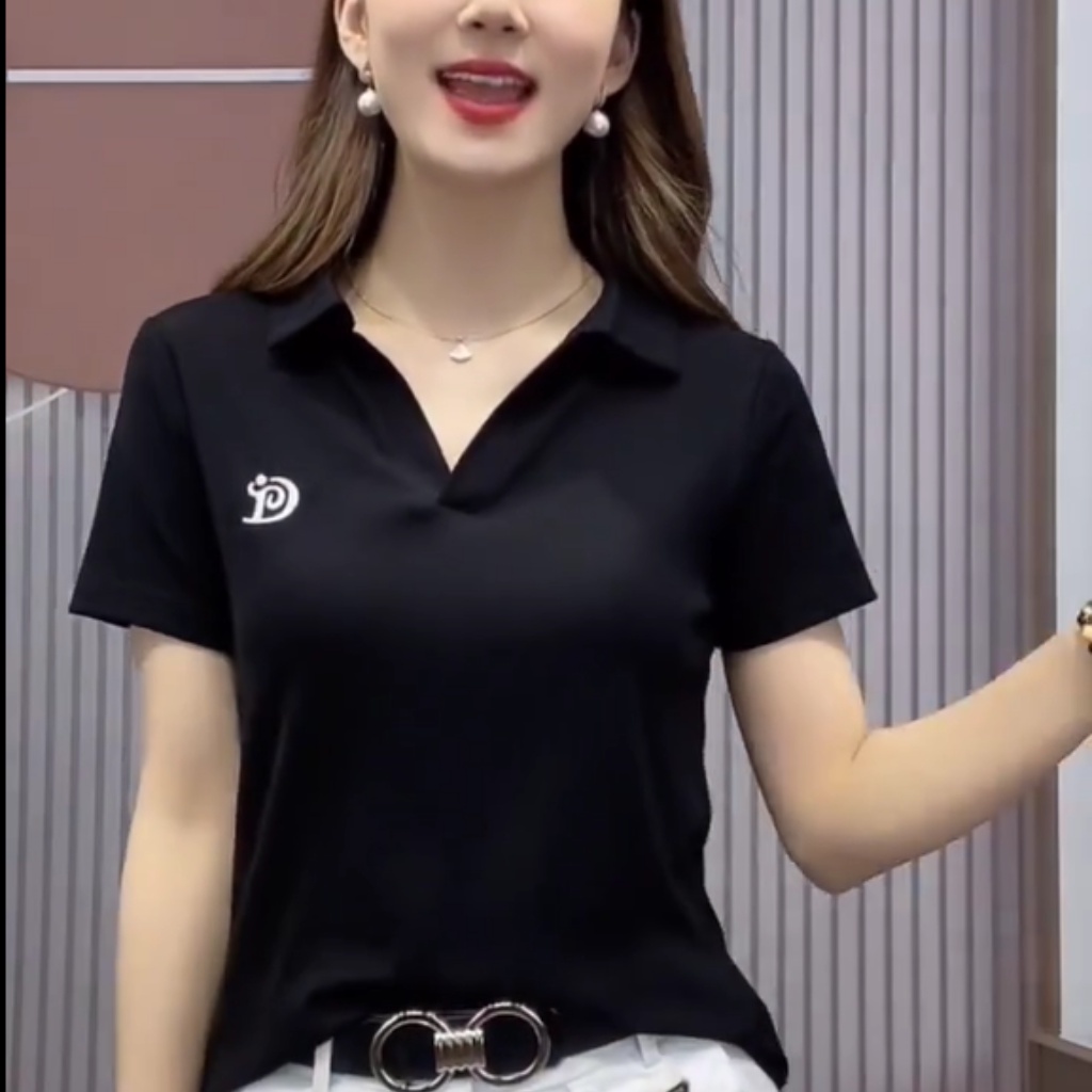 Áo phông nữ cộc tay thêu chữ,Áo thun chất cotton co giãn 4 chiều thoáng mát_AP02