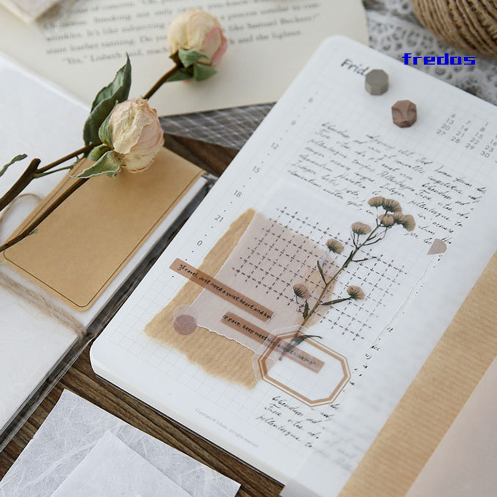 Set 30 Giấy Washi Màu Trơn Phong Cách Vintage Trang Trí Sổ Tay