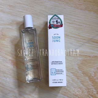 (180ml) Nước hoa Hồng Soon Jung pH 5.5 Relief Toner