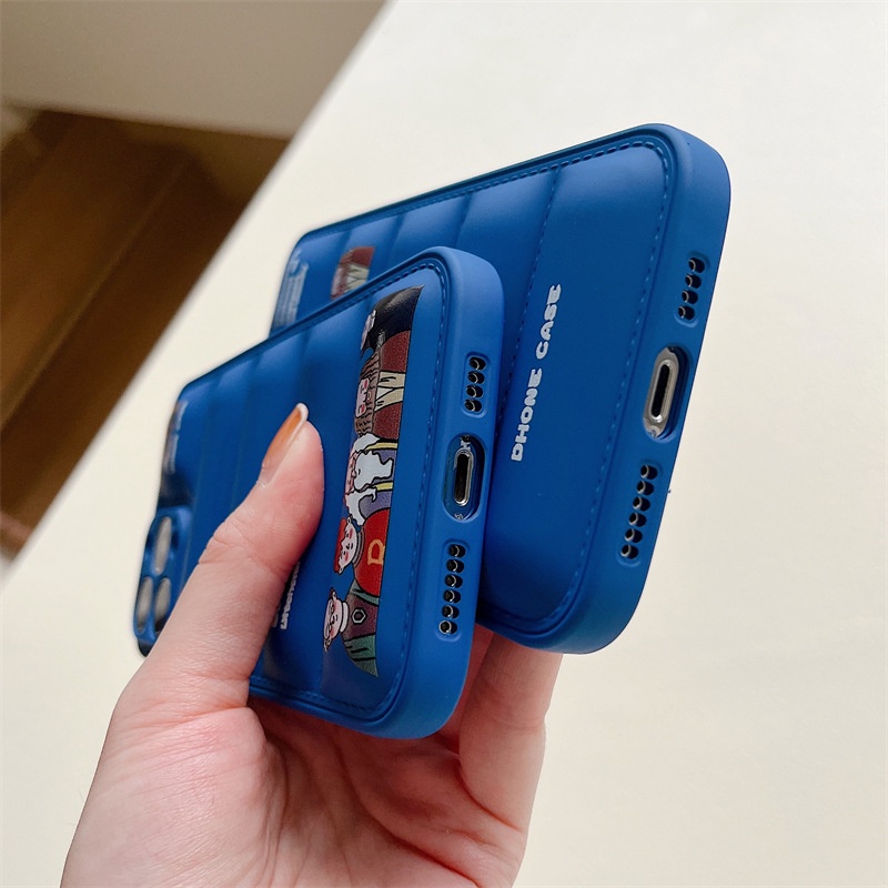 Ốp Điện Thoại Họa Tiết Gợn Sóng Màu Xanh Dương Cho iphone13promax 12 11 xr