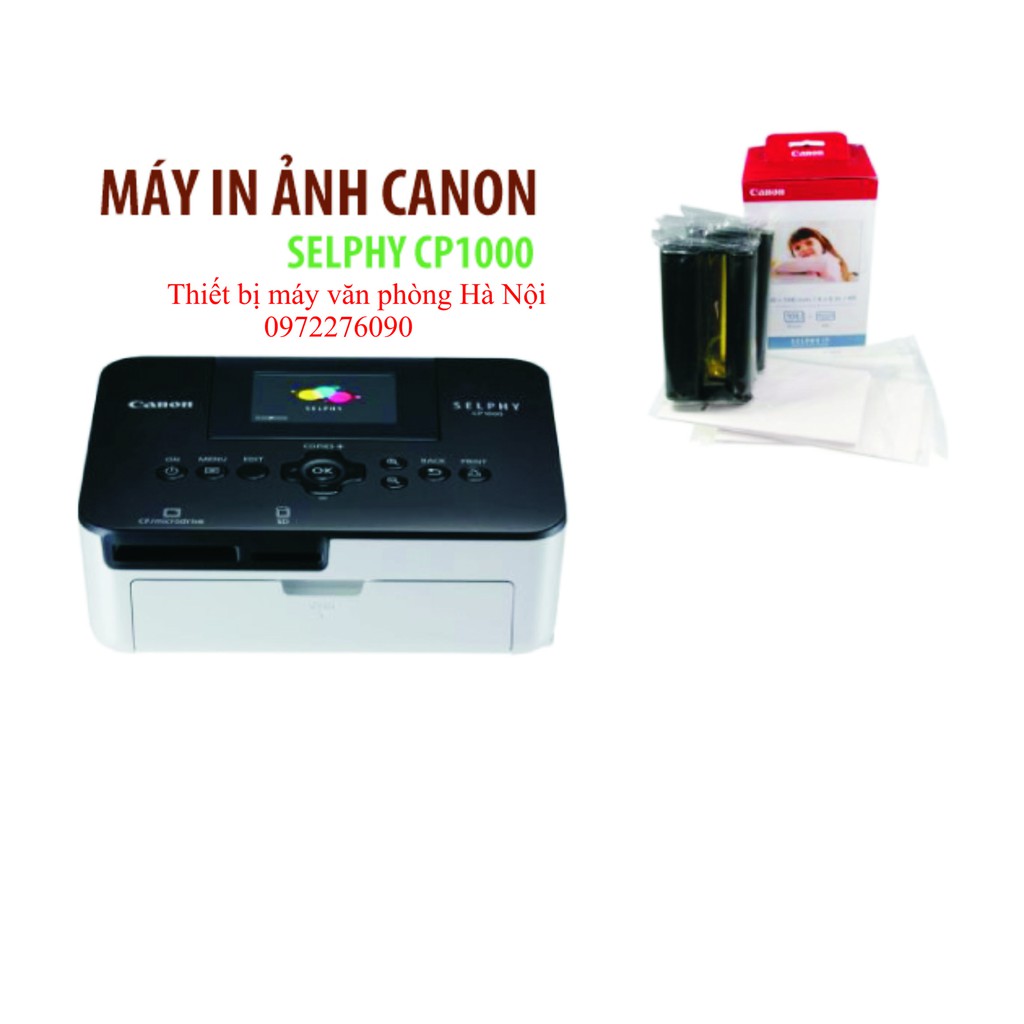 Combo máy in ảnh Canon Cp1000 và 2 hộp giấy mực canon kp108in