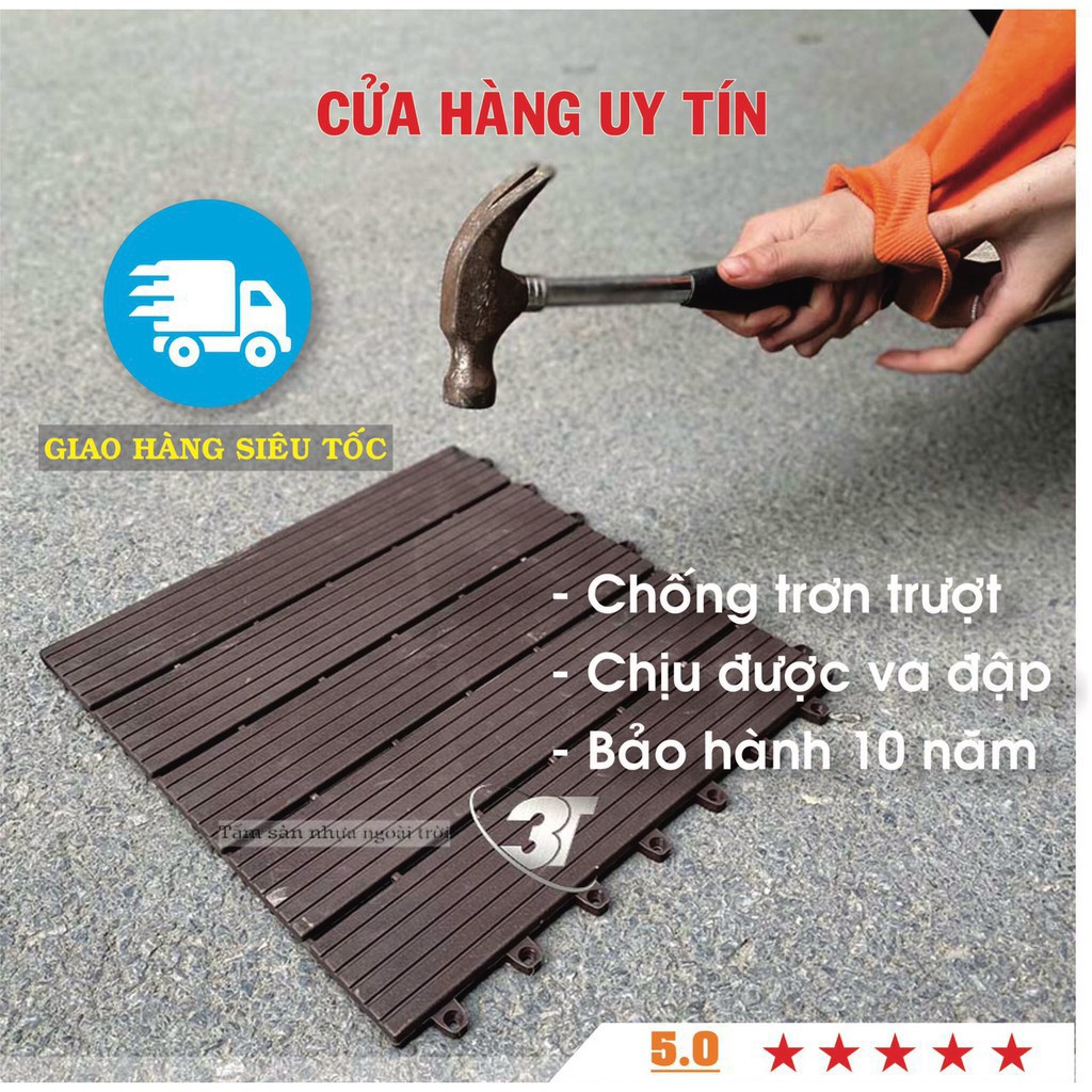 Thảm nhựa lót sàn chống trơn ban công, sân vườn, tiểu cảnh, gạch nhựa lót sàn 3T CAM KẾT CHÍNH HÃNG, CHẤT LƯỢNG.