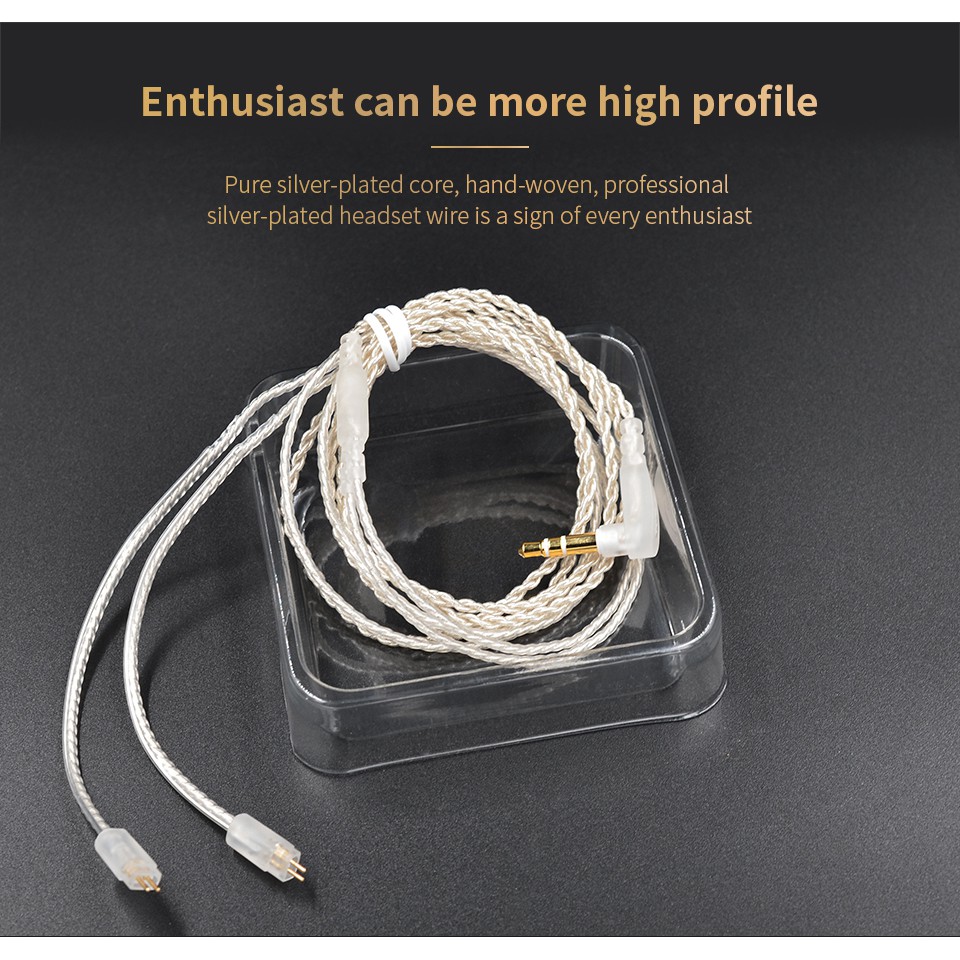 Dây cáp KZ mạ bạc vàng 0.75 chân có mic nâng cấp cho tai nghe KZ ZAX ASX ZSX V90S ZSN PRO X