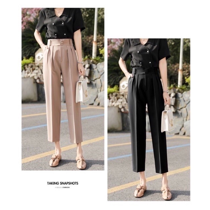 [Mã FAMAYWA giảm 10K đơn 50K] Quần Baggy Cạp Cao 3 Cúc - Hàng Hót | BigBuy360 - bigbuy360.vn