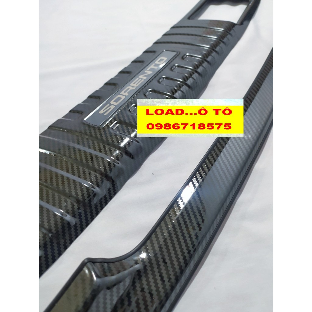 Ốp Bậc Cửa, Nẹp Bước Chân, Cốp Sau KIA Sorento 2023-2021 Vân Carbon Cao Cấp
