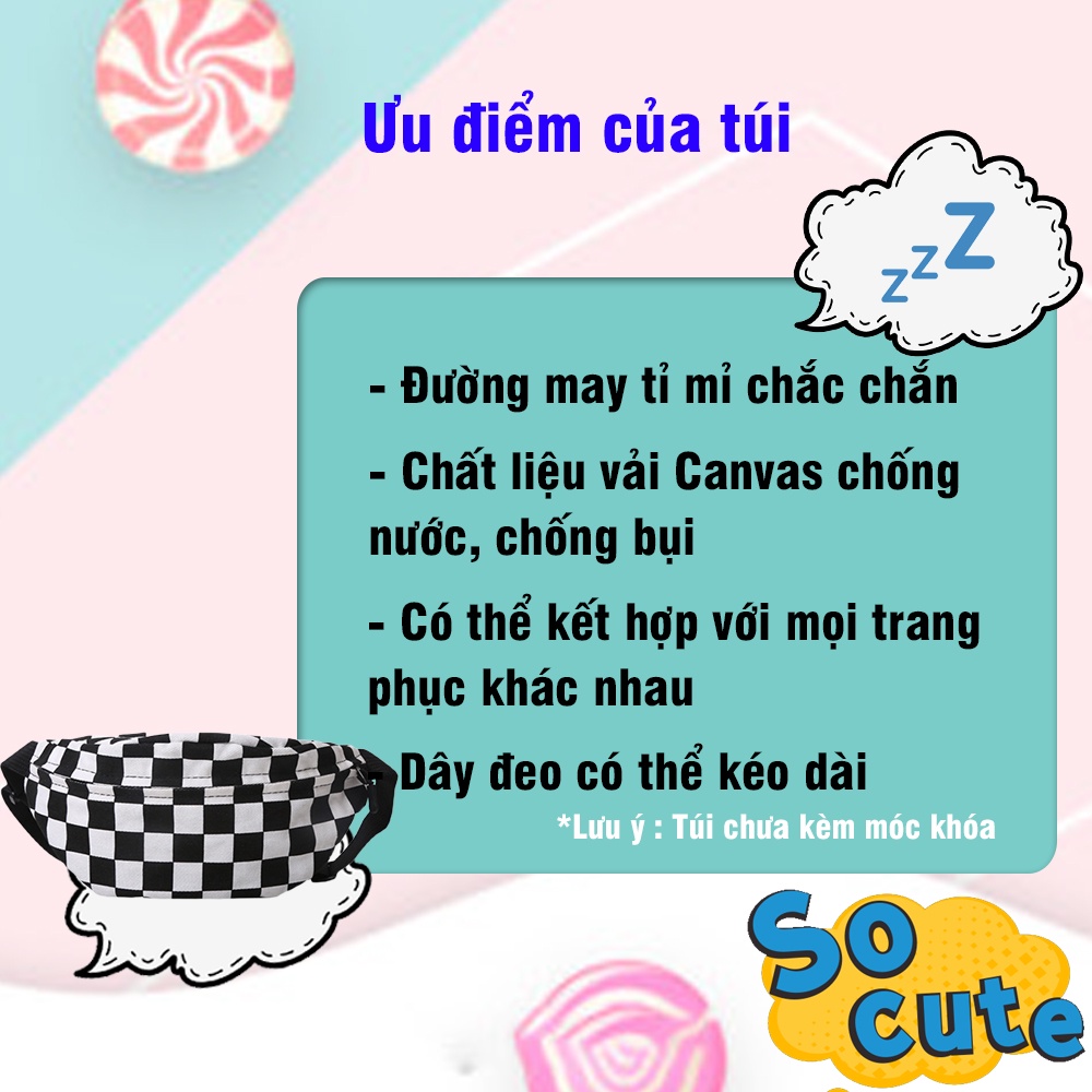 Túi Đeo Chéo Túi Đeo Vai Nữ Unisex Họa Tiết Kẻ Sọc Caro Thời Trang Hàn Quốc 2022