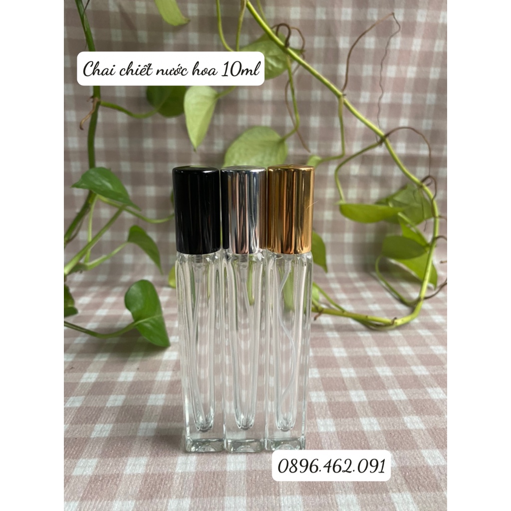 COMBO 100 CHAI THỦY TINH CHIẾT NƯỚC HOA HÌNH TRỤ DÀI/HÌNH TRÒN DÀI 10ML - CHAI RỖNG KHÔNG CHỨA DUNG DỊCH
