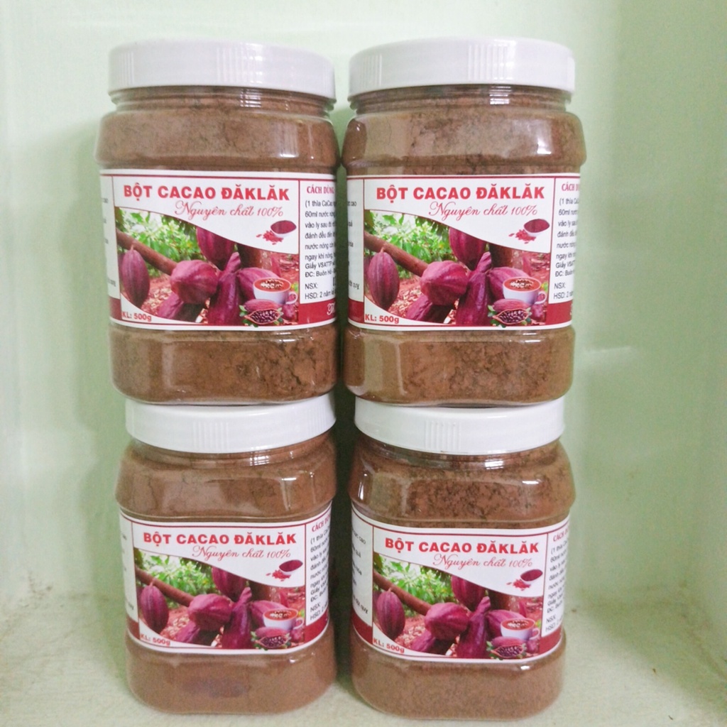 Bột CaCao Đắk lắk cam kết Nguyên Chất 100%  [hộp 500g]  - Giàu dinh dưỡng  tăng cường trí nhớ  bồi bổ cơ thể DL143