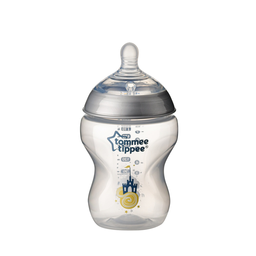 Bình sữa ty siêu mềm tự nhiên Tommee Tippee Closer to Nature 260ml, núm ty đi kèm 3-6 tháng - Silver