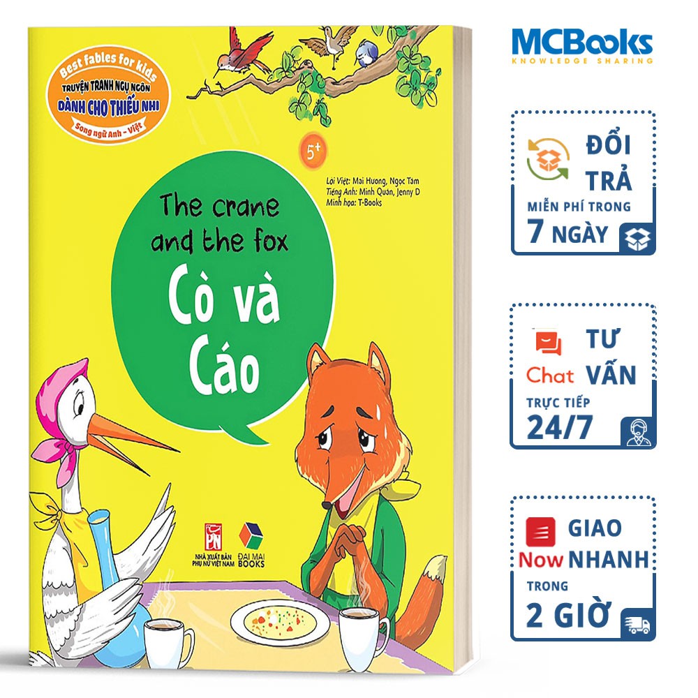 Sách - Truyện Trang Ngụ Ngôn Dành Cho Thiếu Nhi Song Ngữ Anh Việt - Cò Và Cáo