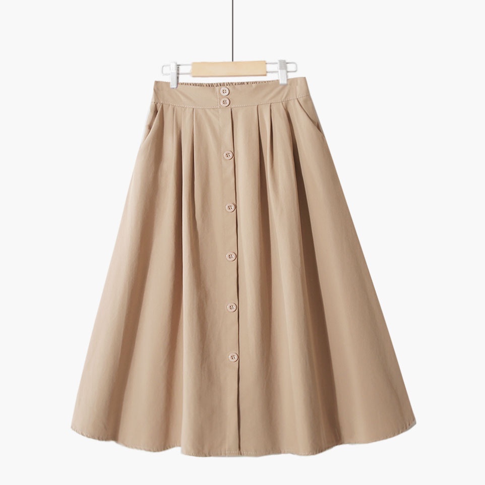 Chân váy lửng Ielgy lưng cao dáng xòe phong cách retro thời trang mùa hè dành cho nữ