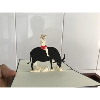 Thiệp 3d việt nam con trâu